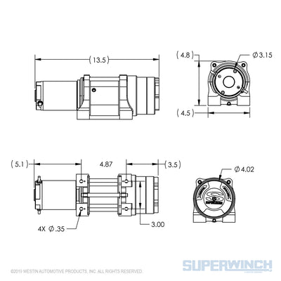 Superwinch Terra 25 12v ATV/UTV Winch - Steel Rope - 1125220