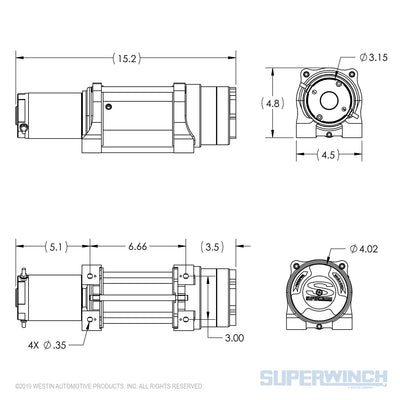 Superwinch Terra 45 12v ATV/UTV Winch - Steel Rope - 1145220