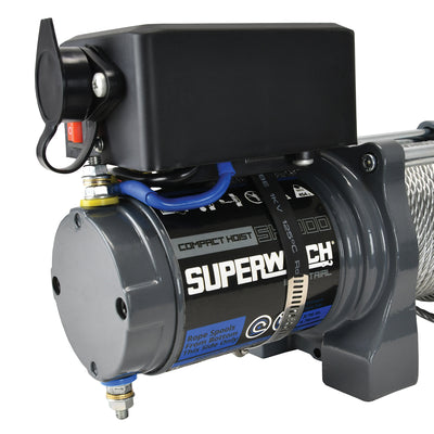 Superwinch Industrial S104097 SH1000 Hoist Kit 1,000 lbs, 12 VDC, standard drum, includes: hoist, remote control, wire rope, roller fairlead, mounting plate, fasteners and power cables