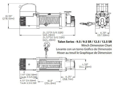 Superwinch Talon 9.5SR 12v Winch - Synthetic Rope - 1695201