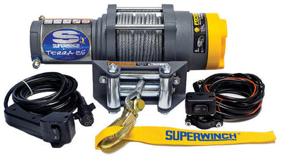 Superwinch Terra Sale ATV winch is ready for synthetic and fits standard mount plate kit