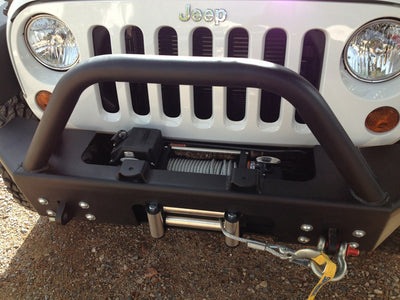 Superwinch Tiger Shark mounted on Jeep in bumper install